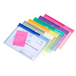 Sobres porta-documentos A5 color, cierre en velcro