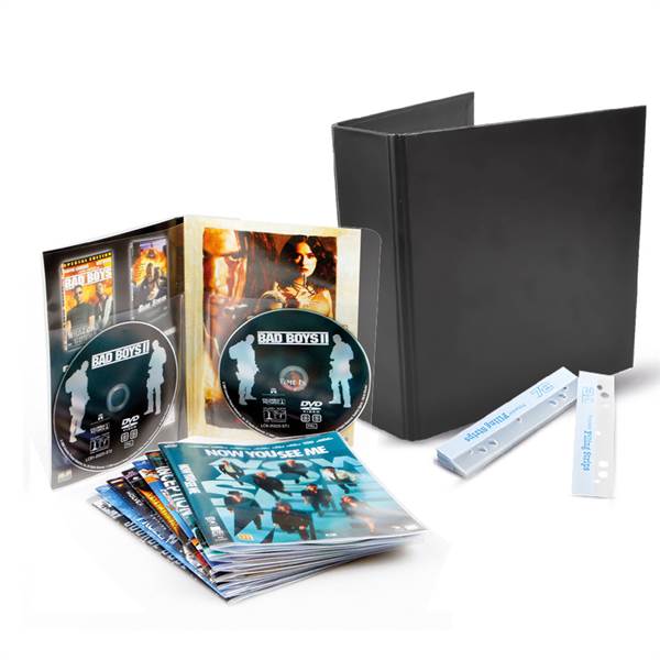 Pack DVD – 50 fundas de DVD doble, 2 carpetas DVD y 50 tiras de archivo