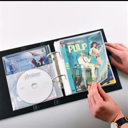 Funda DVD individual o doble con fieltro y taladros para archivo - 50 uds.