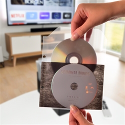Funda DVD individual o doble con fieltro y taladros para archivo - 50 uds